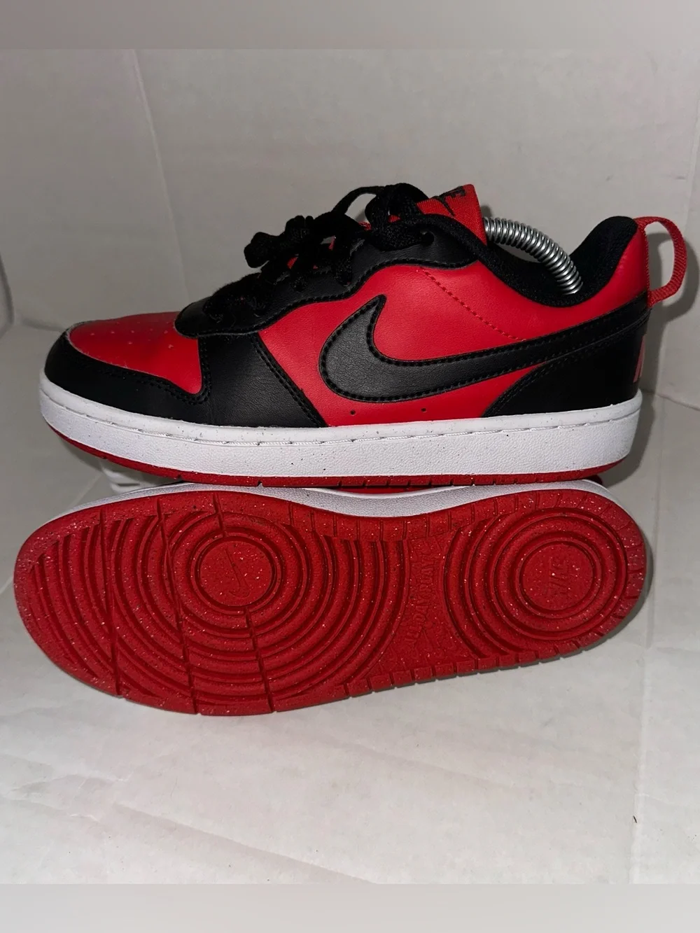 Nike Youth Court Borough Low Recraft GS Shoes Red Black  DV5456-600 Size 4Y